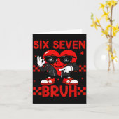 Carte Cool Six Seven Bruh 6 7 Valentines Day Meme Heart  (Fleur jaune)