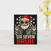 Carte Cool Six Seven Bruh Santa Kids Christmas Party 67 (Fleur jaune)