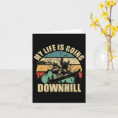 Carte Cool Snowboard Ma vie va vers le bas (Fleur jaune)