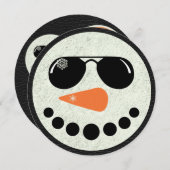 Carte cool Snowman Round Christmas Flat Card (Devant / Derrière)