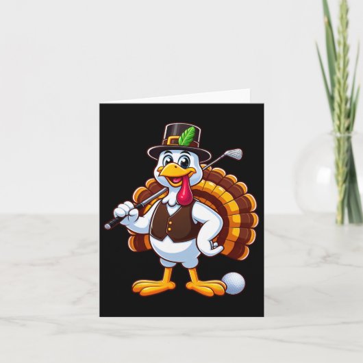 Carte Cool Thanksgiving Golf Gobble Player Turquie Golf (Devant)