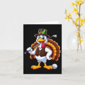 Carte Cool Thanksgiving Golf Gobble Player Turquie Golf (Fleur jaune)