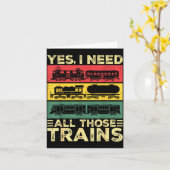 Carte Cool Train Model Funny Train Railroad  (Fleur jaune)