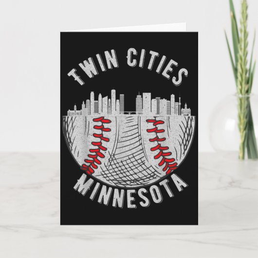 Carte Cool Twin Cities Minnesota Mn Baseball Skyline St (Devant)