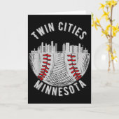 Carte Cool Twin Cities Minnesota Mn Baseball Skyline St (Fleur jaune)