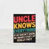 Carte Cool Uncle Design For Uncle Men From Nephew Niece  (Devant)