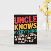 Carte Cool Uncle Design For Uncle Men From Nephew Niece (Fleur jaune)