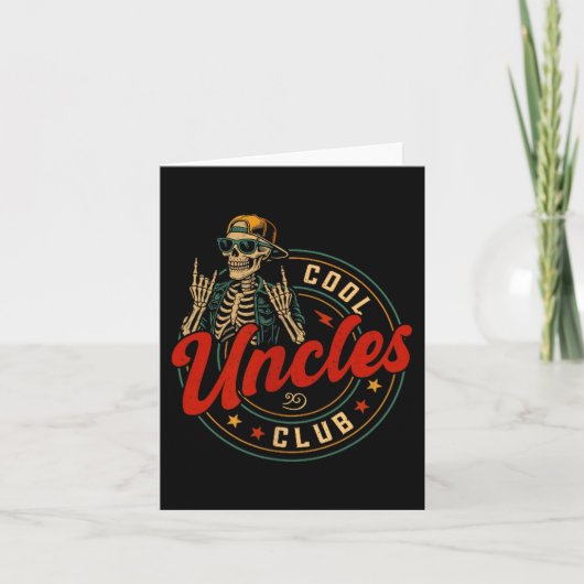 Carte Cool Uncles Club Shirt Funny Skeleton Uncle Men Fa (Devant)