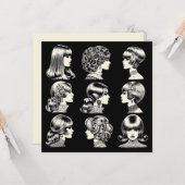 Carte Cool Vintage Boho retro femmes coiffures (Devant/Arrière en situation)