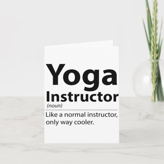 Carte Cool Yoga Instructor Definition Funny Yoga Lover (Devant)