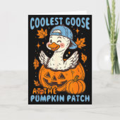Carte Coolest Goose At The Pumpkin Patch Autumn Fall Cou (Devant)