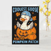 Carte Coolest Goose At The Pumpkin Patch Autumn Fall Cou (Fleur jaune)