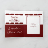 Carte Coolest Uncle 5 photo bordeaux blanc anniversaire (Intérieur)