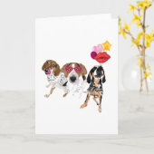 Carte Coonhound Valentine Triade (Fleur jaune)