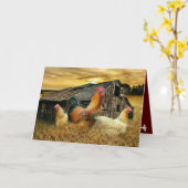 Carte Coop de poulet au coq (Fleur jaune)