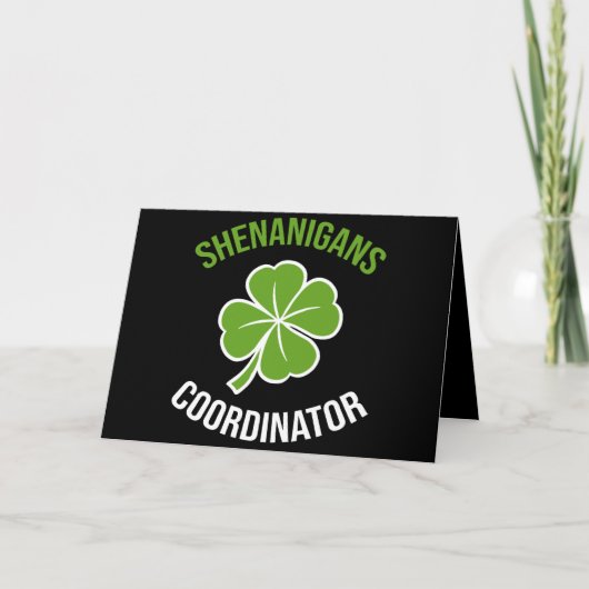 Carte Coordinateur de Shenanigans St Patrick's Day (Devant)