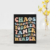 Carte Coordinateur du Chaos Toddler Tamer Tiny Human Her (Fleur jaune)
