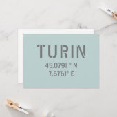 Carte Coordonnées de la latitude et de la longitude de T (Devant/Arrière en situation)