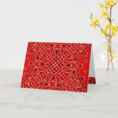 Carte Copie occidentale rouge d'écharpe de Bandana de (Fleur jaune)