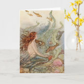 CARTE COPIE VINTAGE DE SIRÈNE D'AFFICHE D'ART (Fleur jaune)