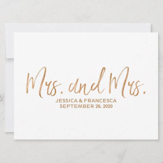 Carte Copper "Mme et Mme" SYMBOLE Mariage Lesbien (Devant)