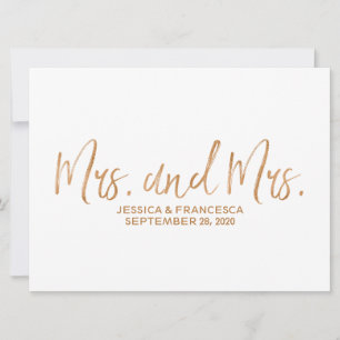 Carte Copper "Mme et Mme" SYMBOLE Mariage Lesbien