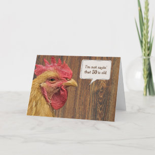 Carte Coq 50e anniversaire Humour