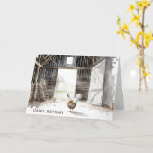 Carte Coq Aquarelle Pour Anniversaire (Fleur jaune)