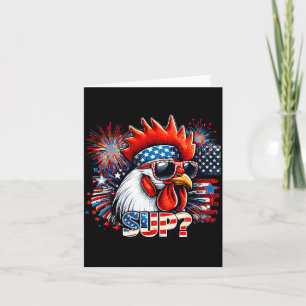 Carte Coq Cool avec Lunettes de Soleil Sup Rétro Ambianc