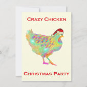 Carte Coq de Noël et fête de Hen (Dos)