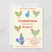 Carte Coq de Noël et fête de Hen (Devant)