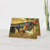 Carte Coq de Noël Hen Barn Coop Farm (Devant)