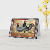 Carte Coq de poulet Vintage (Fleur jaune)