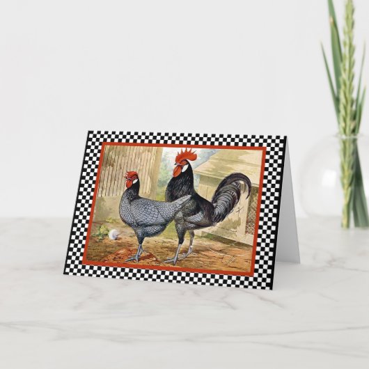 Carte Coq de poulet Vintage (Devant)