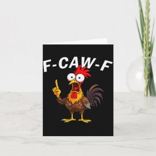 Carte Coq drôle de poulet F Caw F Apprivoiseur de poulet