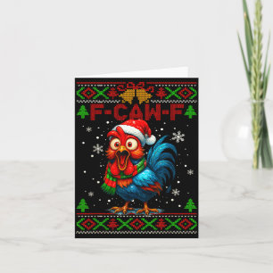 Carte Coq drôle de poulet F Caw F murmureur de poulet