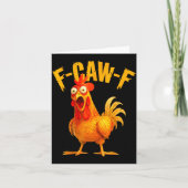 Carte Coq drôle F Caw F Fcawf Chuchoteur de poulet (Devant)