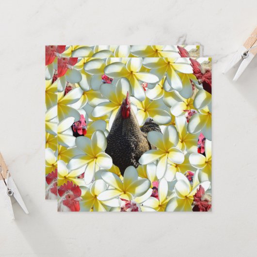 Carte Coq Et Frangipanis, (Devant/Arrière en situation)