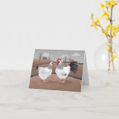 Carte Coq et Poule (Fleur jaune)