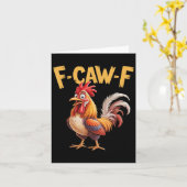 Carte Coq F Caw F drôle, F-caw-f poulet drôle  (Fleur jaune)