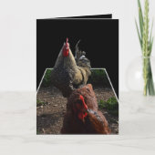 Carte Coq Fluffy Avec Hen, (Devant)