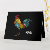 Carte coq hawaii aloha hawaiian 157 (Fleur jaune)