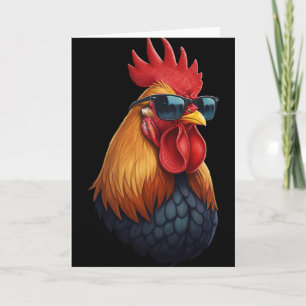 Carte Coq Patron Du Poulailler Avec Lunettes De Soleil