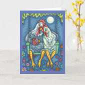 Carte COQ POULE CADOULE, ROMANCE DE POULET MIGNON *Blanc (Fleur jaune)