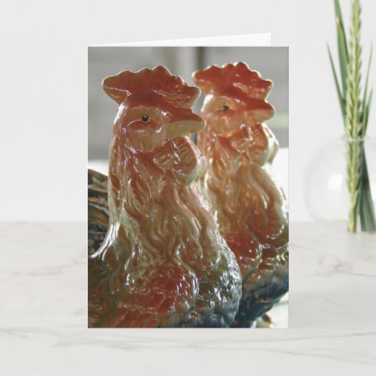 Carte Coq vintage, Bonjour (Devant)