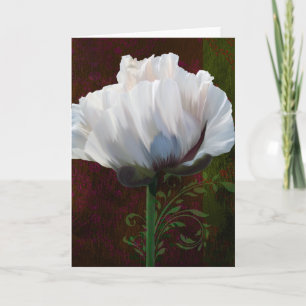 Carte Coquelicot En Rouge white poppy Greeting Card.