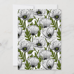 Carte Coquelicots blancs sur fond blanc