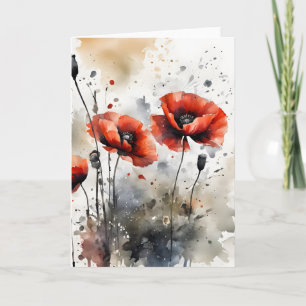 Carte Coquelicots - Fleurs à l'aquarelle