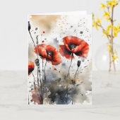 Carte Coquelicots - Fleurs à l'aquarelle (Fleur jaune)