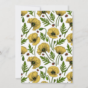 Carte Coquelicots jaunes et coccinelles
